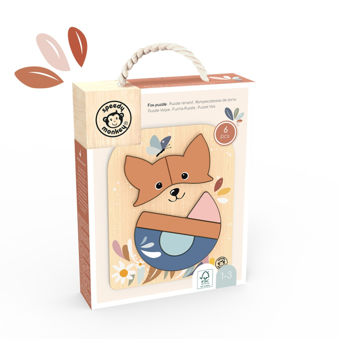 Puzzle din lemn Vulpita, Speedy Monkey [2]