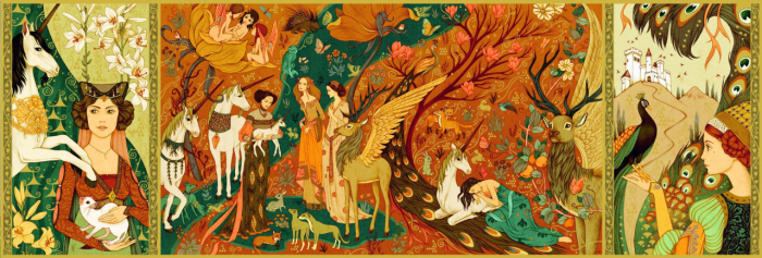 Puzzle galerie Gradina cu unicorni, Djeco [3]