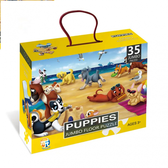Puzzle jumbo de podea, TISsun, Catelusi pe plaja, 35 de piese, 60x44 cm [2]