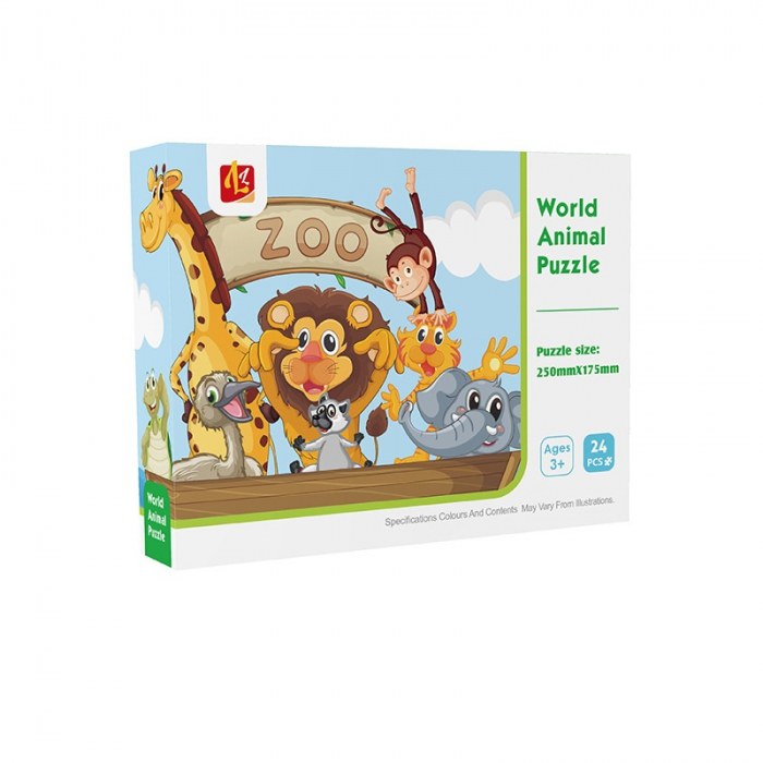 Puzzle Aminale de la ZOO, Joc Educativ, 24 de Piese, 3 ani+ [2]