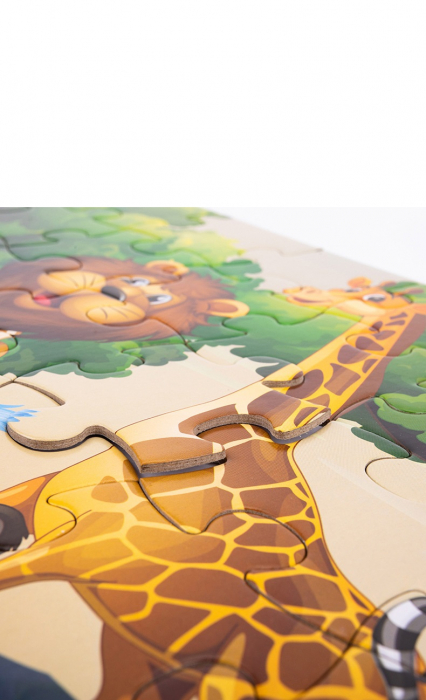 Puzzle Aminale de la ZOO, Joc Educativ, 24 de Piese, 3 ani+ [5]