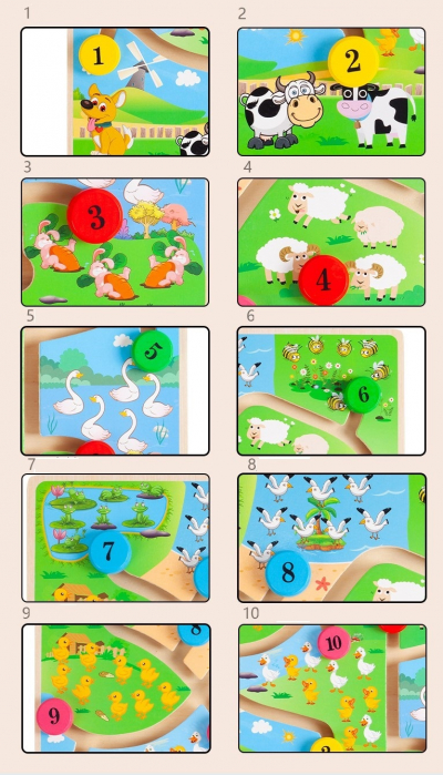 Puzzle Lemn Labirint in format 3D, Montessori, Multimi si numere, Edujucarii, 3 ani+ [9]