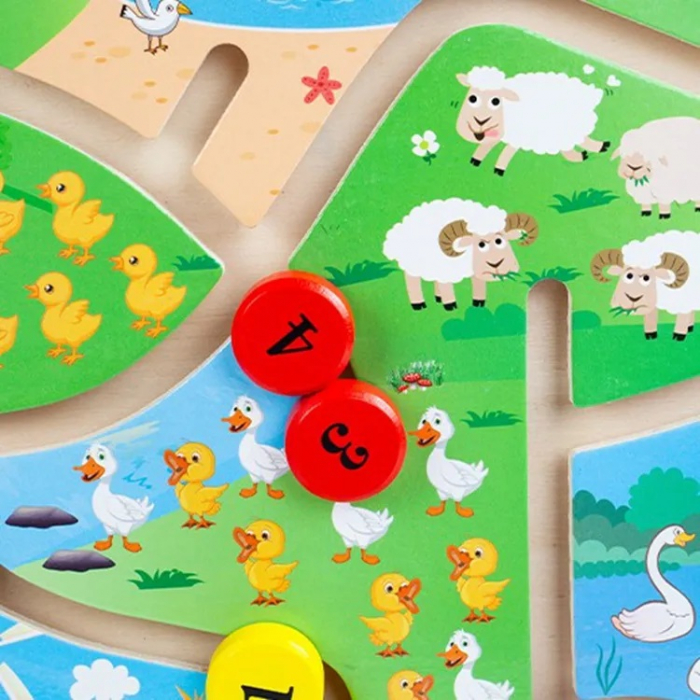 Puzzle Lemn Labirint in format 3D, Montessori, Multimi si numere, Edujucarii, 3 ani+ [3]