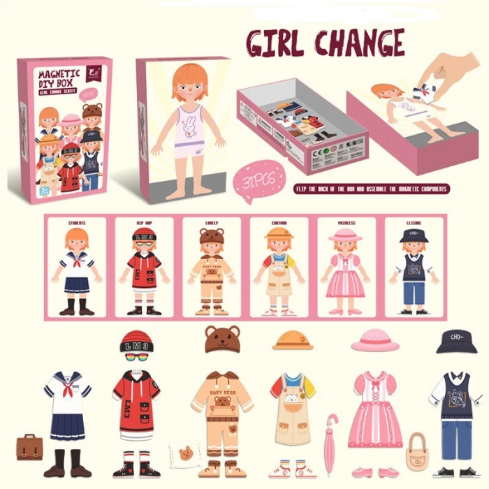 Puzzle Magnetic, Joc creatii vestimentare  fetite [2]