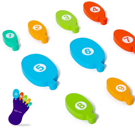 Set de 2 Puzzle Montessori, talpile si palmele, Instrument Educativ pentru Recunoasterea Lateralitatii, 3 ani+, EduJucarii [3]