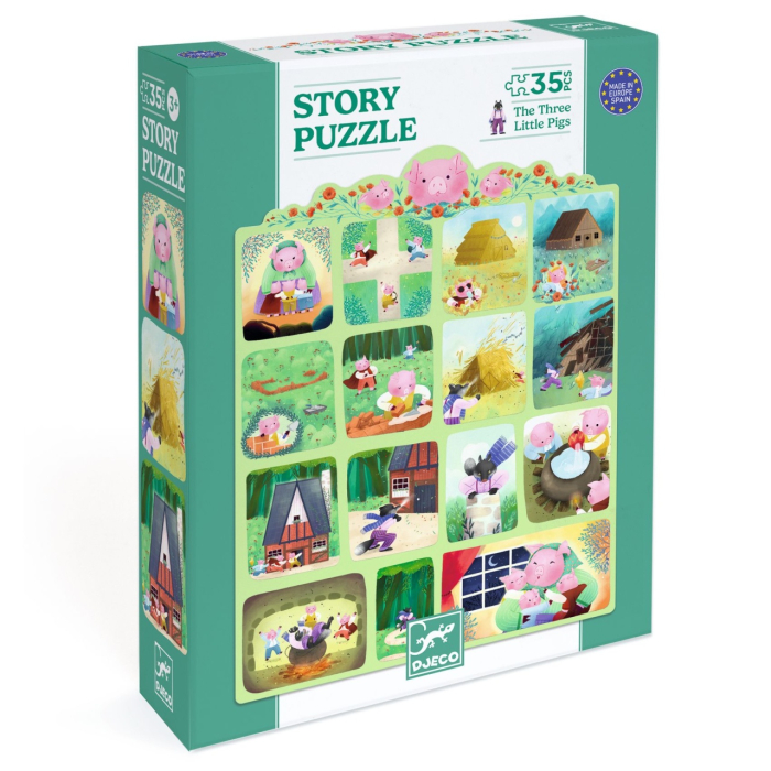 Puzzle poveste Cei trei purcelusi, Djeco [2]