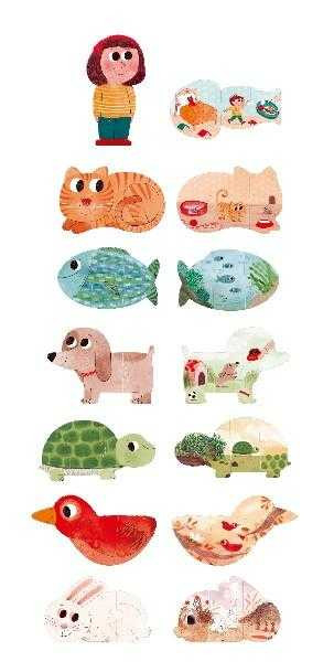 Puzzle reversibil Animale de companie, Londji [2]