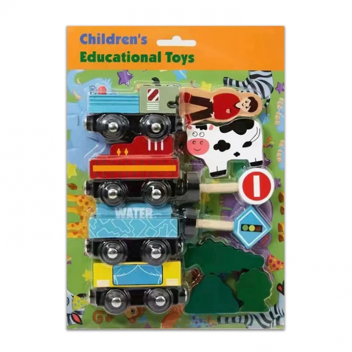 Trenulet din Lemn cu Elemente de Decor - O Aventura Feroviara Plina de Imaginatie, lemn, multicolor, 3 ani+ [2]