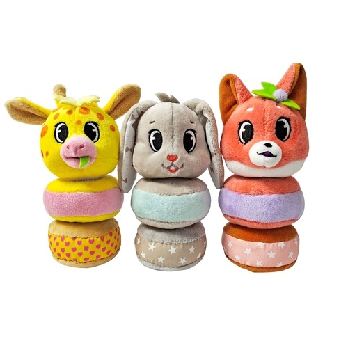 Set 3 animale din plus pentru bebelusi,  iepure, vulpe, girafa, 9 piese, 12 luni+ [1]