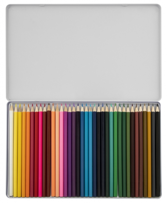 Set 36 creioane colorate in cutie metalica, Moxy [3]