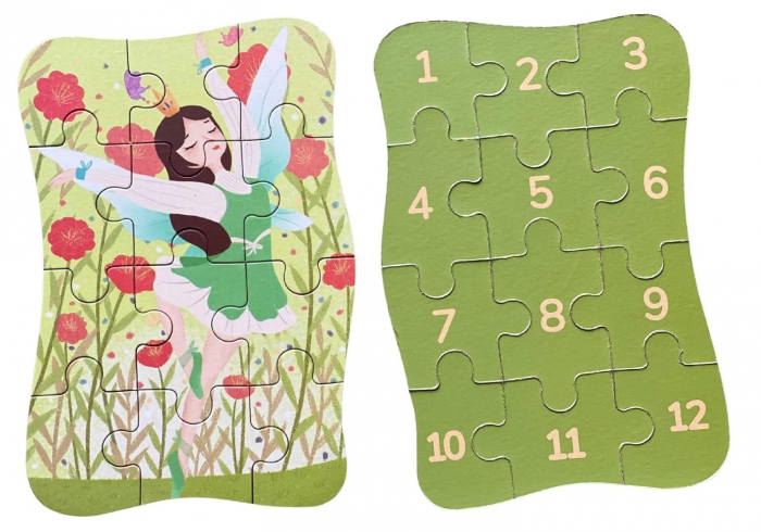 Set 5 Puzzles pentru incepatori, Diferite Nivele de Complexitate, Cutie Metalica, Printese, Zane si Sirene , 3 ani + [5]