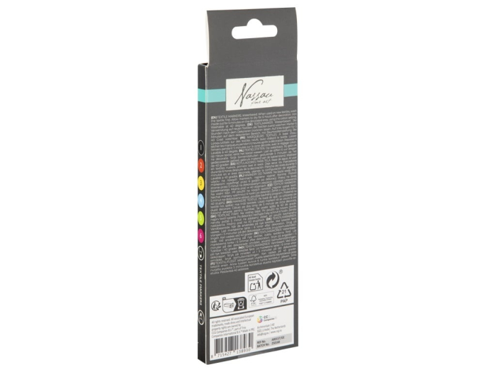Set 6 markere acrilice, cu varf dublu, pentru textile, Fine Art Nassau [2]