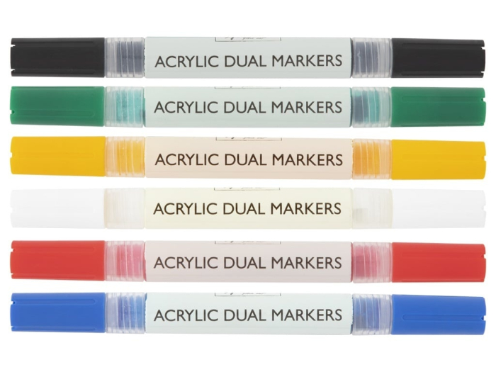 Set 6 markere acrilice, cu varf dublu, pentru toate suprafetele, Art Sensations, Nassau [3]