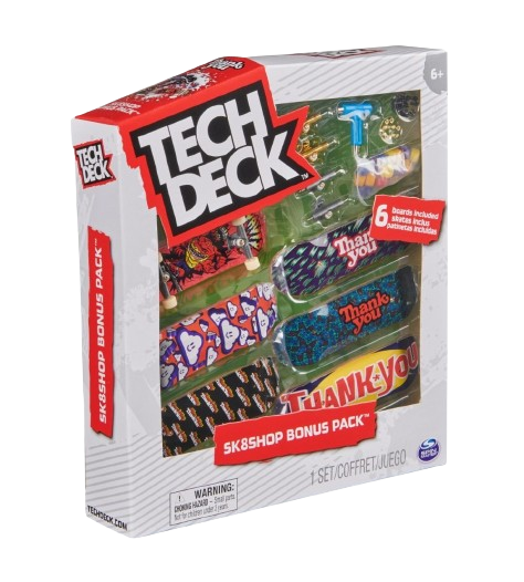 Set 6 mini placi skateboard, Tech Deck, Sk8Shop Bonus Pack, Thank you,  6 ani+ [1]