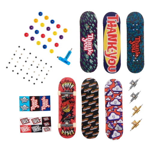 Set 6 mini placi skateboard, Tech Deck, Sk8Shop Bonus Pack, Thank you,  6 ani+ [2]