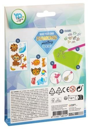 Set creativ, Creeaza propriile abtibilduri cu strasuri, Diamond paint stickers, Grafix(albastru) albastru [2]