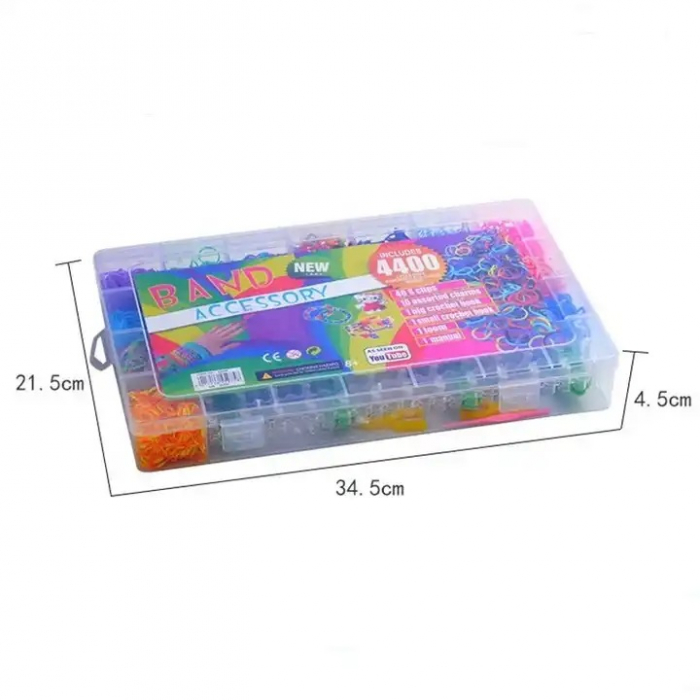 Set Creativ de elastice pentru realizarea bratarilor, multicolor, 4400 piese, 5 ani+ [4]