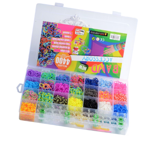 Set Creativ de elastice pentru realizarea bratarilor, multicolor, 4400 piese, 5 ani+ [1]