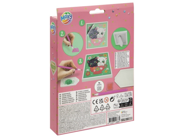 Set creativ DIY, Creeaza propriul tablou cu diamante, Moxy(Pisicute) Pisicute [2]