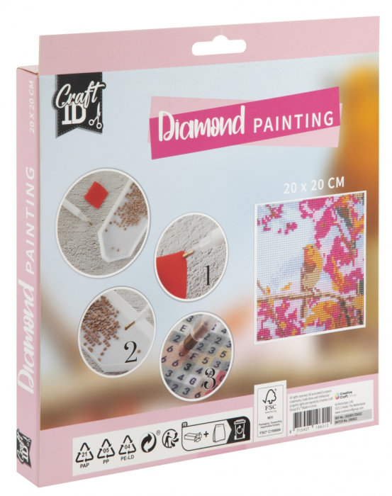 Set creativ pictura cu diamante, Diamond painting, pasari, Craft Sensations [2]