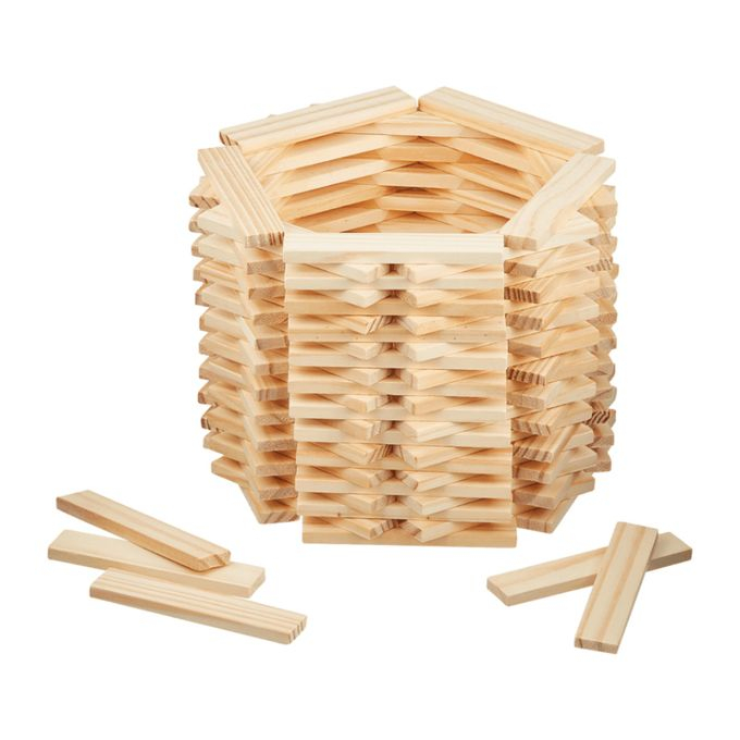Set Cuburi de constructie, 120 piese, Lemn, Micul Arhitect, natur, 3 ani, EduJucarii [6]