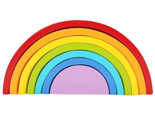 Set de 7 de piese din lemn, curcubeu, blocuri de constructie Prescolari, Jucarii pentru dezvoltare timpurie, Educatie Montessori, 18 luni+, Edujucarii [2]
