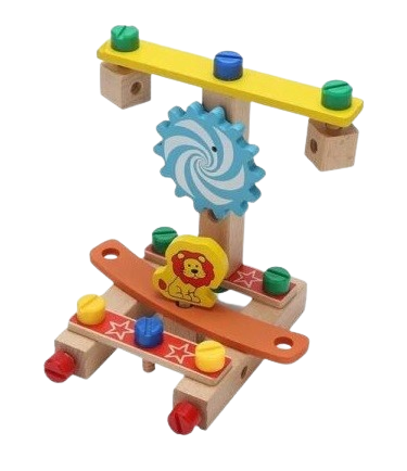 Set de constructie 3 in 1, scaun, avion, masinuta, lemn,  Montessori, 3 ani +, Edujucarii [6]
