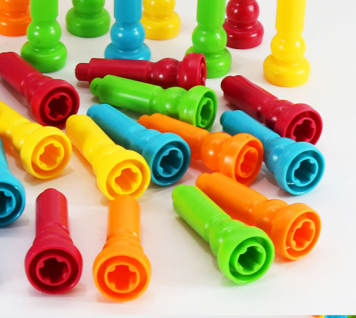Set de constructie, stivuire, educational, cuie multicolore, 25 piese, 3 ani+ [7]