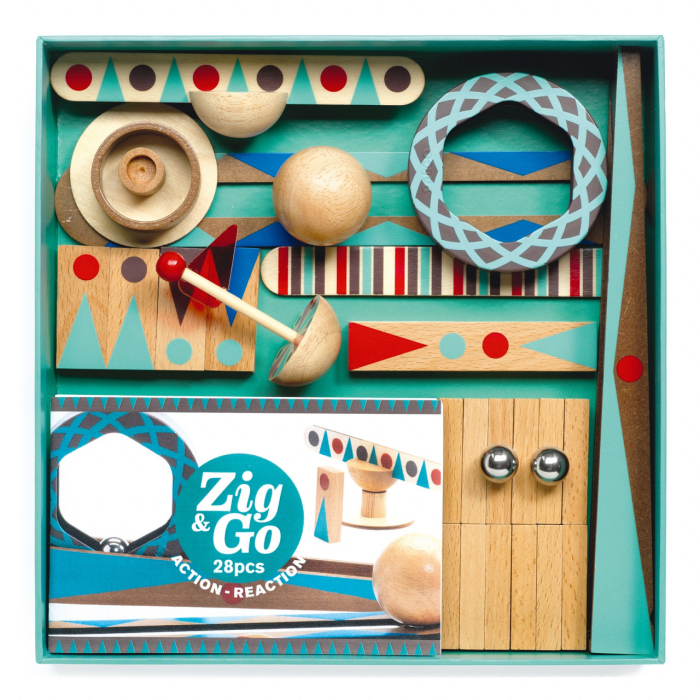 Set de constructie trasee Zig & Go Roll 28 piese, Djeco [5]