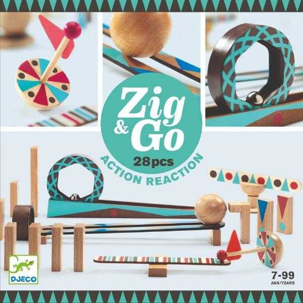 Set de constructie trasee Zig & Go Roll 28 piese, Djeco [4]