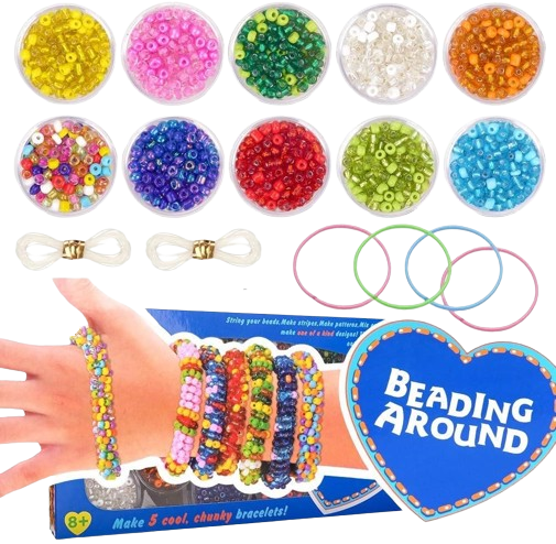 Set joc creativ, creeaza bratari, 10 cutii cu margele si accesorii, Beading Around, + 8 ani [2]
