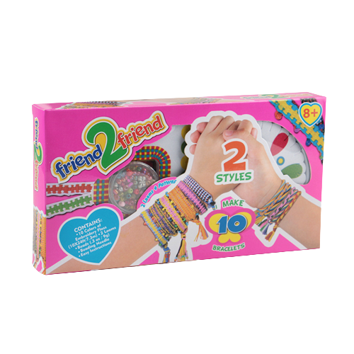 Set de creatie, 2 stiluri pentru 10 bratari, cu margele si snur, Multicolor, 8 ani + [1]