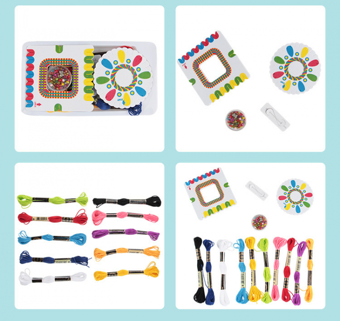 Set de creatie, 2 stiluri pentru 10 bratari, cu margele si snur, Multicolor, 8 ani + [4]
