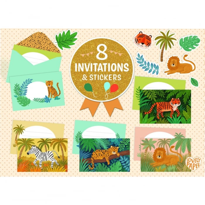 Set de invitatii cu animale din jungla, Djeco [3]