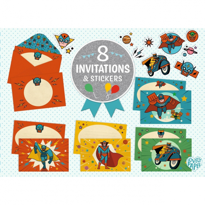 Set de invitatii Supereroi, Djeco [2]