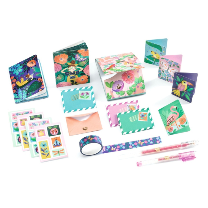 Set de papetarie Marie cu design tropical, Djeco [4]