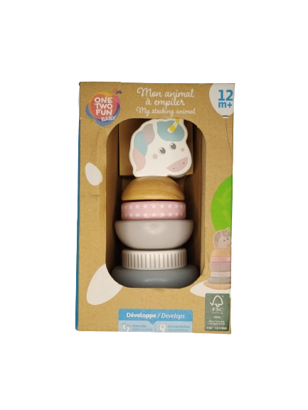 Set Educativ si Interactiv, Turn de Stivuit, Unicorn, 6 Piese, + 12 Luni [3]