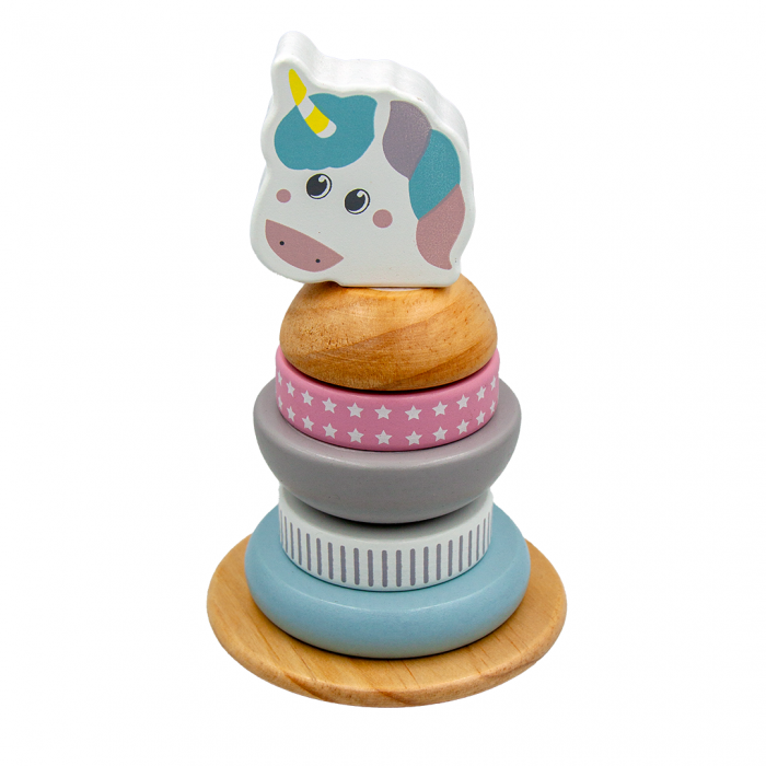 Set Educativ si Interactiv, Turn de Stivuit, Unicorn, 6 Piese, + 12 Luni [1]