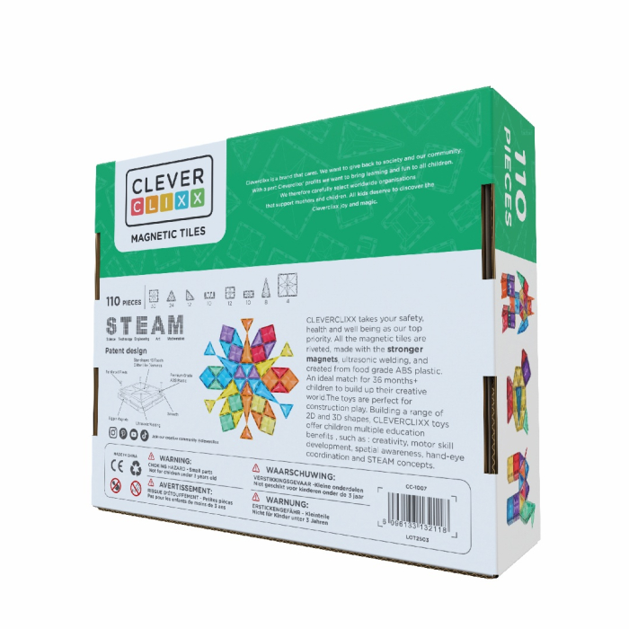 Set magnetic de construit Inventiv 110 piese, Cleverclixx [3]