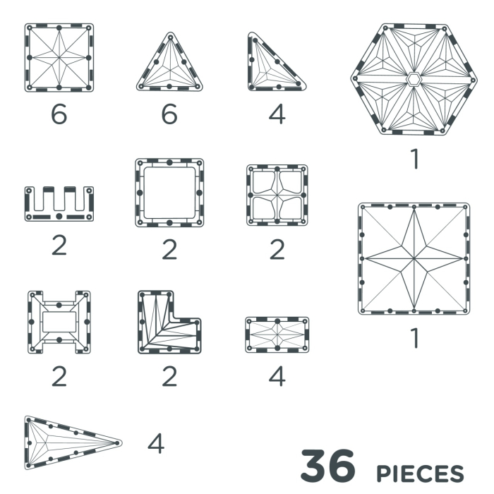 Set magnetic de construit Pastel 36 piese, Cleverclixx [4]