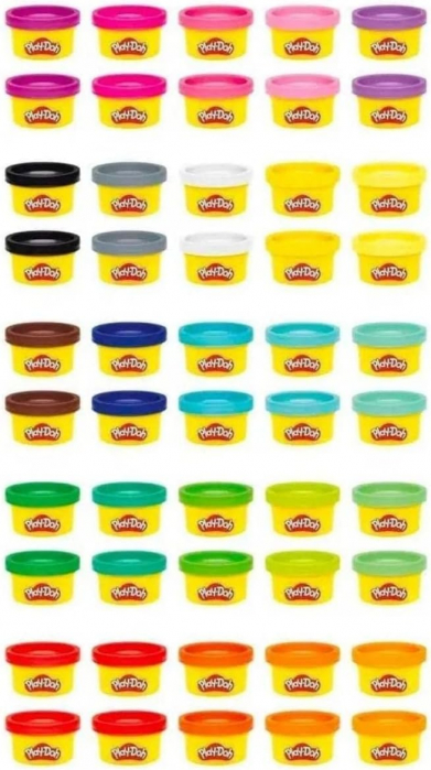 Set plastelina Play-Doh, 50 cutii, 28 grame fiecare, 23 culori, non-toxic, multicolor [4]