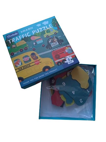 Set puzzle de jucarie, 6 vehicule din 6 piese, din carton rezistent [3]