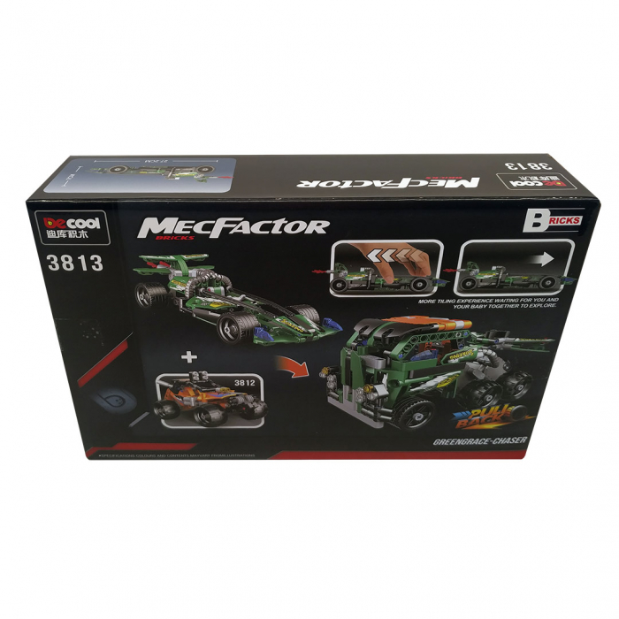 Set Tehnic Constructie, Model 3813, Masina de curse, 303 piese - Decool [3]