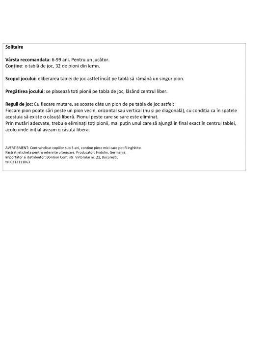 Solitaire joc de societate Fridolin [3]