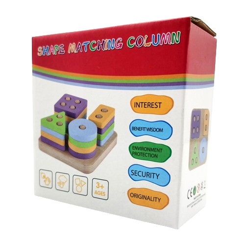Sortator educativ din lemn, 4 forme geometrice, 17 piese, Montessori, 3 ani+, EduJucarii [9]