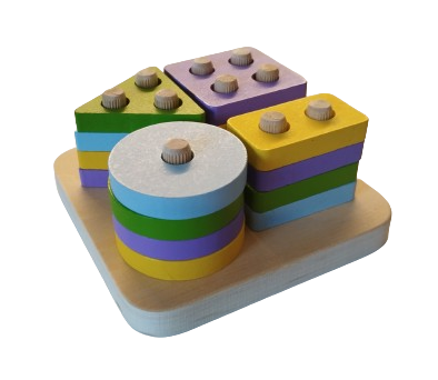 Sortator educativ din lemn, 4 forme geometrice, 17 piese, Montessori, 3 ani+, EduJucarii [5]