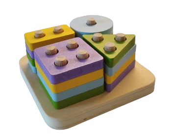Sortator educativ din lemn, 4 forme geometrice, 17 piese, Montessori, 3 ani+, EduJucarii [6]