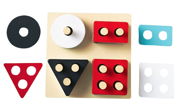 Sortator din lemn, 4 forme geometrice, 17 piese, Montessori, 3 ani+, EduJucarii [14]