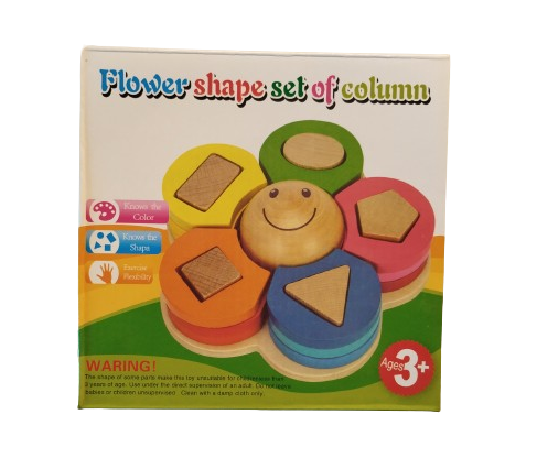 Sortator educativ din lemn, Floare, forme geometrice, Montessori, 3 ani+, EduJucarii [8]