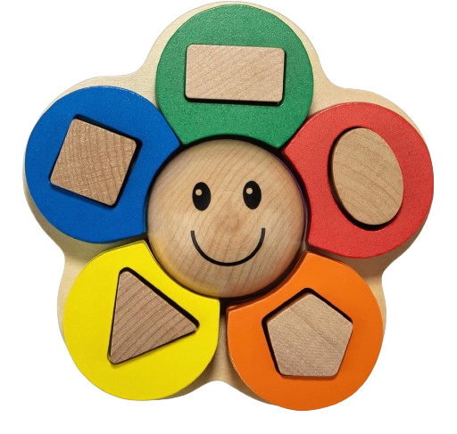 Sortator educativ din lemn, Floare, forme geometrice, Montessori, 3 ani+, EduJucarii [2]